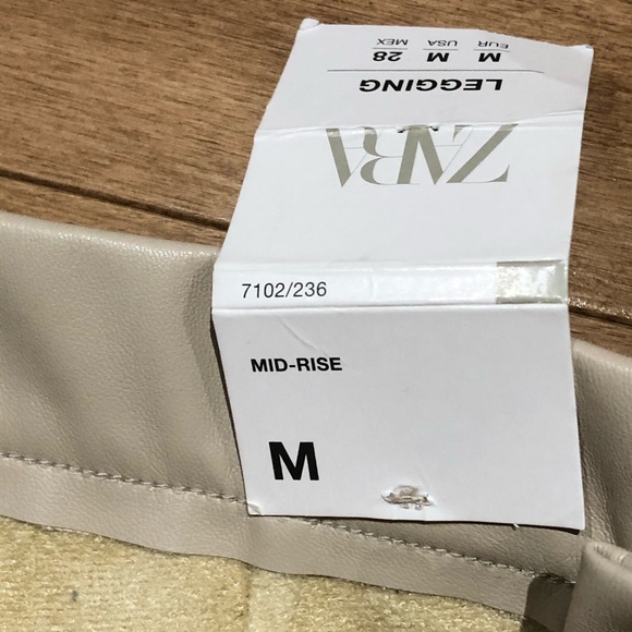 NWT Zara cream faux leather leggings - medium - Picture 12 of 14